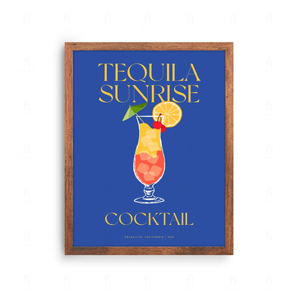 Plakat "Tequila Sunrise" - Kolorowa Grafika z Koktajlem