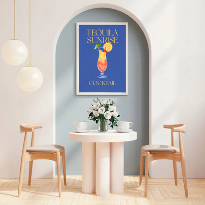 Plakat "Tequila Sunrise" - Kolorowa Grafika z Koktajlem