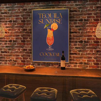 Plakat "Tequila Sunrise" - Kolorowa Grafika z Koktajlem