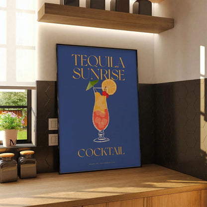Plakat "Tequila Sunrise" - Kolorowa Grafika z Koktajlem