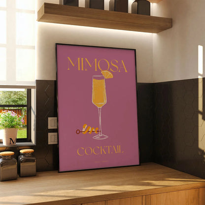 Plakat "Mimosa" - Stylowa Grafika z Koktajlem