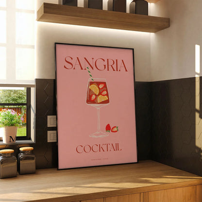 Plakat "Sangria" - Owocowa Grafika z Koktajlem