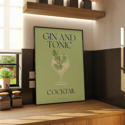 Plakat "Gin and Tonic" - Orzeźwiająca Grafika do Baru