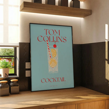 Plakat "Tom Collins" - Klasyczna Grafika z Koktajlem