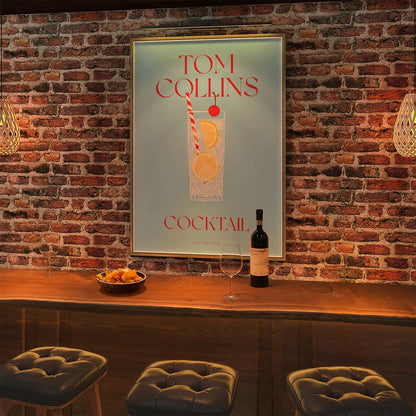 Plakat "Tom Collins" - Klasyczna Grafika z Koktajlem