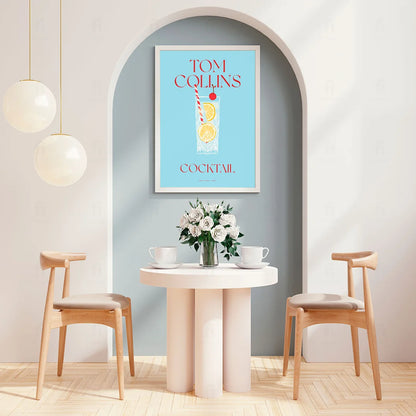 Plakat "Tom Collins" - Klasyczna Grafika z Koktajlem