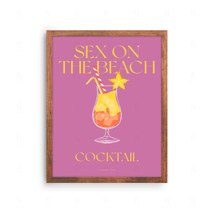 Plakat "Sex on the Beach" - Wakacyjna Grafika z Koktajlem