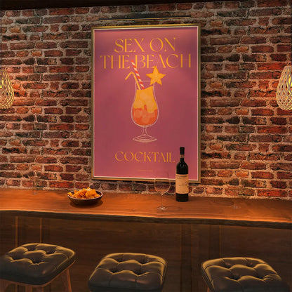 Plakat "Sex on the Beach" - Wakacyjna Grafika z Koktajlem