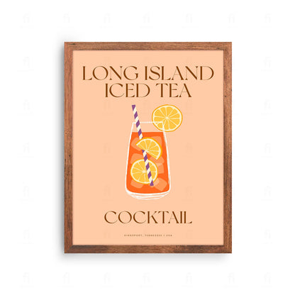 Plakat "Long Island Iced Tea" - Grafika z Klasycznym Koktajlem