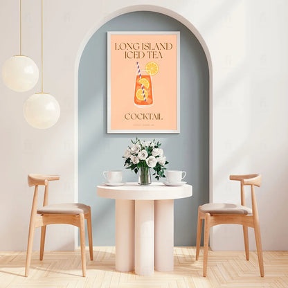 Plakat "Long Island Iced Tea" - Grafika z Klasycznym Koktajlem