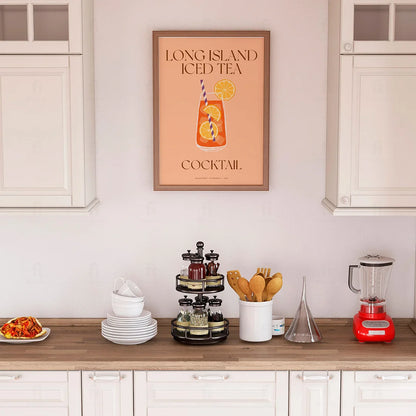 Plakat "Long Island Iced Tea" - Grafika z Klasycznym Koktajlem
