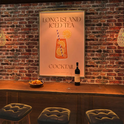 Plakat "Long Island Iced Tea" - Grafika z Klasycznym Koktajlem