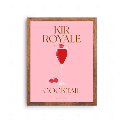 Plakat "Kir Royale" - Elegancka Grafika z Koktajlem
