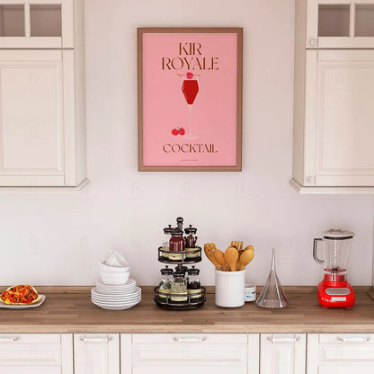 Plakat "Kir Royale" - Elegancka Grafika z Koktajlem