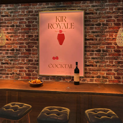 Plakat "Kir Royale" - Elegancka Grafika z Koktajlem