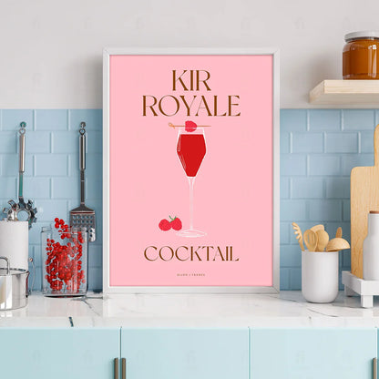 Plakat "Kir Royale" - Elegancka Grafika z Koktajlem