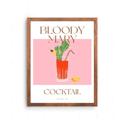 Plakat "Bloody Mary" - Klasyczna Grafika z Koktajlem
