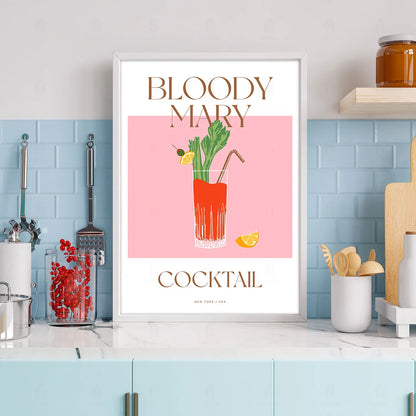 Plakat "Bloody Mary" - Klasyczna Grafika z Koktajlem