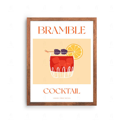 Plakat "Bramble" - Elegancka Grafika z Koktajlem