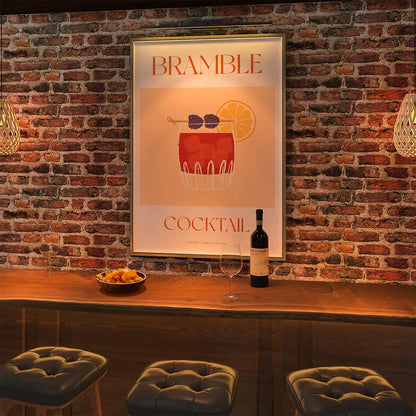 Plakat "Bramble" - Elegancka Grafika z Koktajlem