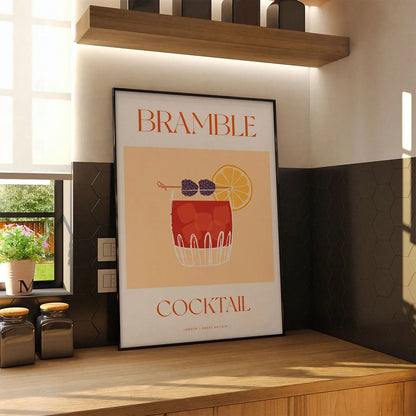 Plakat "Bramble" - Elegancka Grafika z Koktajlem