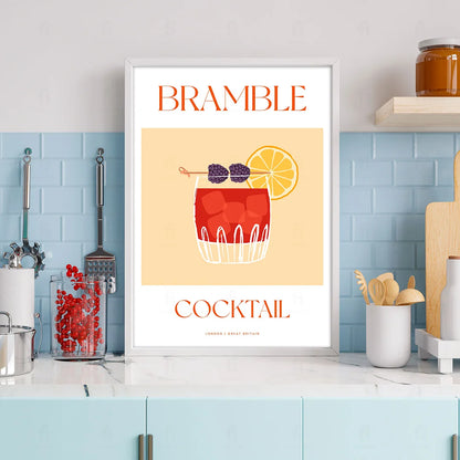 Plakat "Bramble" - Elegancka Grafika z Koktajlem