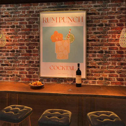 Plakat "Rum Punch" - Egzotyczna Grafika z Koktajlem