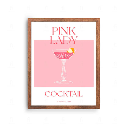 Plakat "Pink Lady" - Elegancka Grafika z Koktajlem