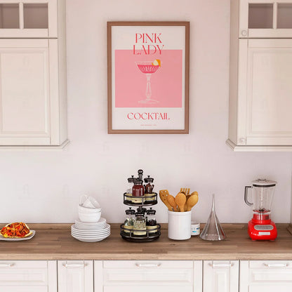 Plakat "Pink Lady" - Elegancka Grafika z Koktajlem