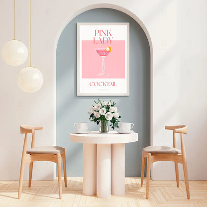 Plakat "Pink Lady" - Elegancka Grafika z Koktajlem
