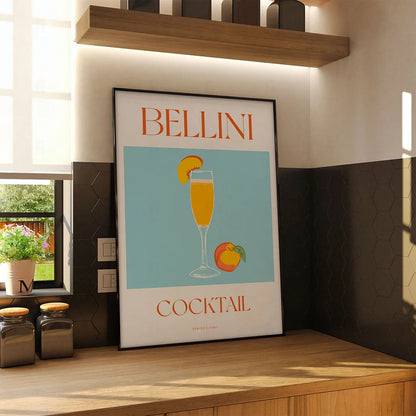 Plakat "Bellini" - Włoska Grafika z Koktajlem