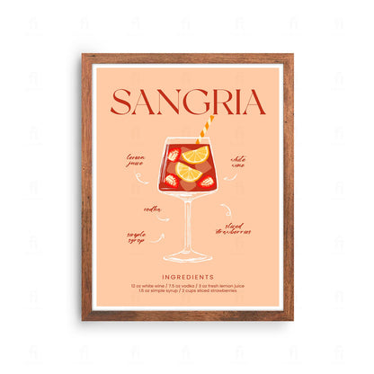 Plakat "Przepis na Sangrię" - Stylowa Grafika do Kuchni