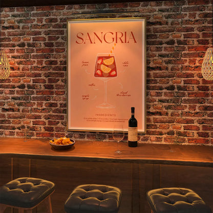 Plakat "Przepis na Sangrię" - Stylowa Grafika do Kuchni