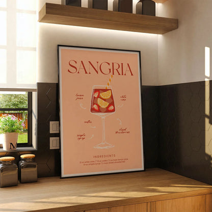 Plakat "Przepis na Sangrię" - Stylowa Grafika do Kuchni