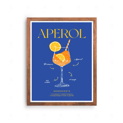 Plakat "Przepis na Aperol" - Włoska Grafika do Baru