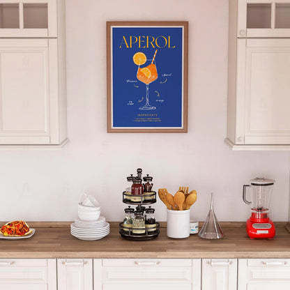 Plakat "Przepis na Aperol" - Włoska Grafika do Baru