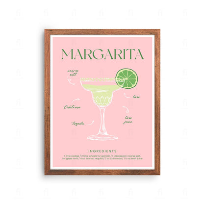 Plakat "Przepis na Margaritę" - Grafika z Koktajlem