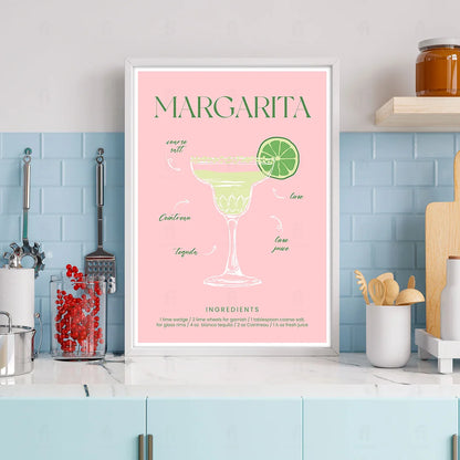 Plakat "Przepis na Margaritę" - Grafika z Koktajlem