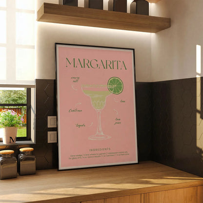 Plakat "Przepis na Margaritę" - Grafika z Koktajlem