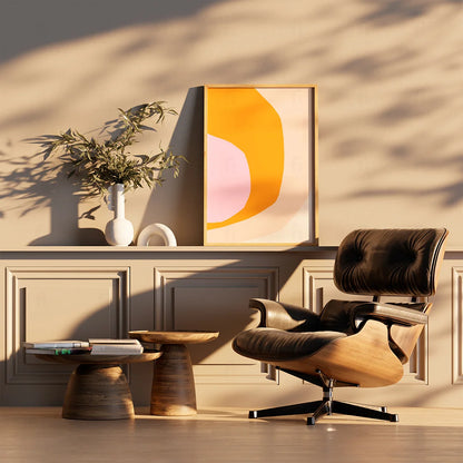 Plakat "Abstract Sunshine" - Minimalistyczna Grafika ze Słońcem