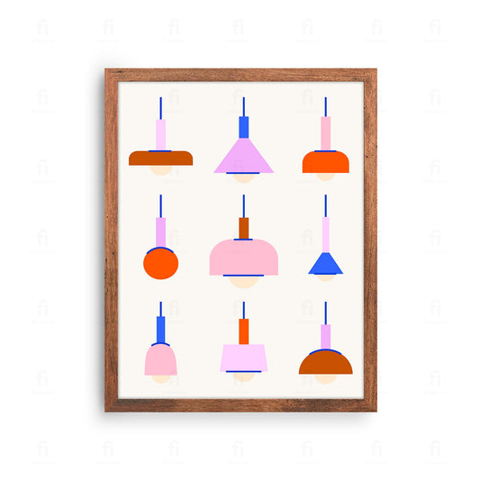 Plakat Geometryczne Formy Designerskich Lamp