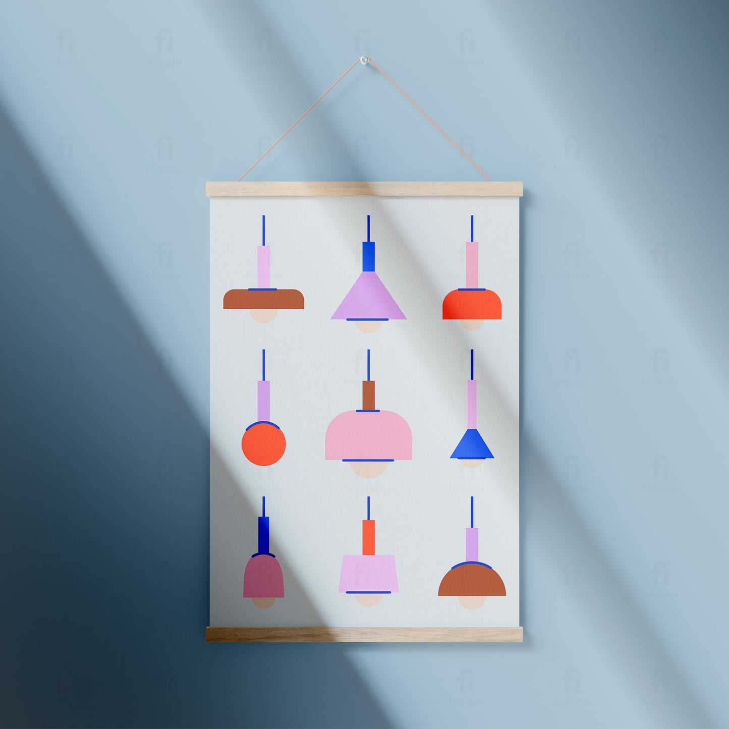 Plakat Geometryczne Formy Designerskich Lamp