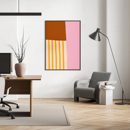 Plakat "Kolorowy Minimalizm Pomarańcz i Róż" - Abstrakcyjna Grafika