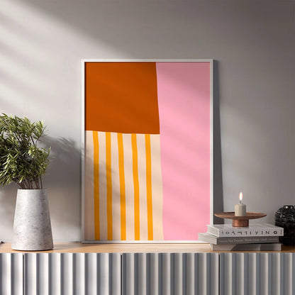 Plakat "Kolorowy Minimalizm Pomarańcz i Róż" - Abstrakcyjna Grafika