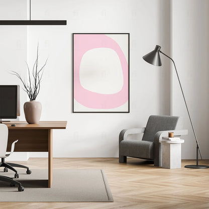 Plakat "Pastelowa Harmonia" - Minimalistyczna Grafika w Różu