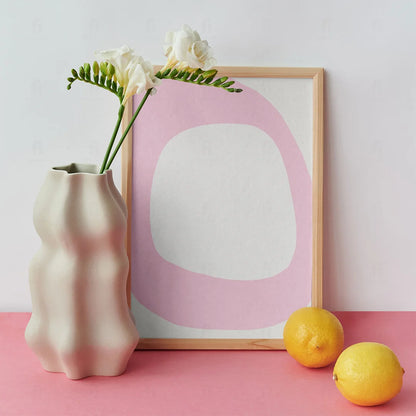 Plakat "Pastelowa Harmonia" - Minimalistyczna Grafika w Różu