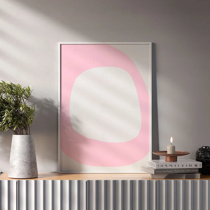 Plakat "Pastelowa Harmonia" - Minimalistyczna Grafika w Różu