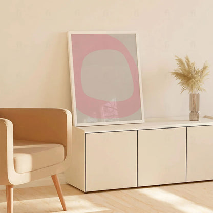 Plakat "Pastelowa Harmonia" - Minimalistyczna Grafika w Różu