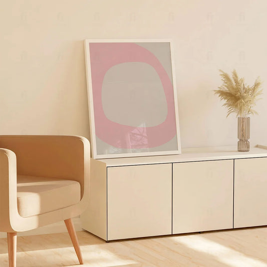 Plakat "Pastelowa Harmonia" - Minimalistyczna Grafika w Różu