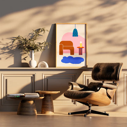 Plakat "Nowoczesny Salon" - Abstrakcyjna Grafika w Stylu Scandi